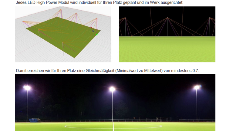 LED-Flutlicht für den Sportplatz Gansheim