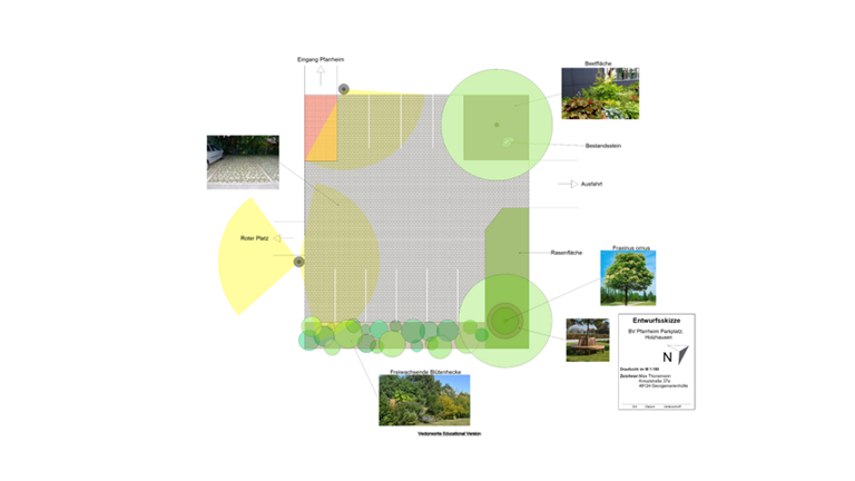 Umgestaltung der Parkfläche am Pfarrheim in einen Mehrzweckplatz