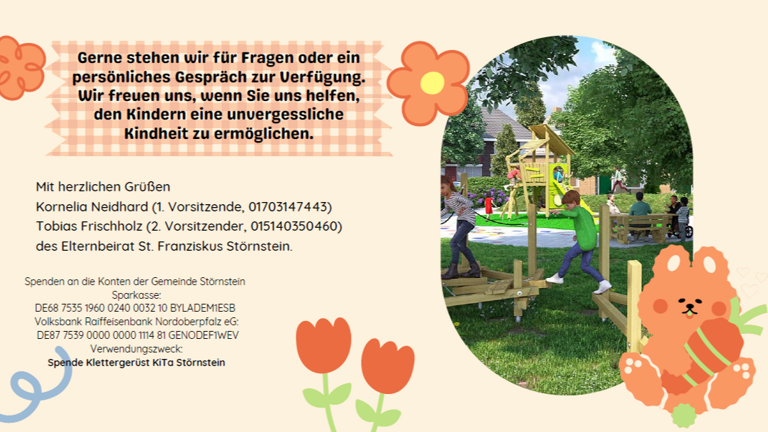 Ein neues Klettergerüst für die KiTa St. Franziskus Störnstein